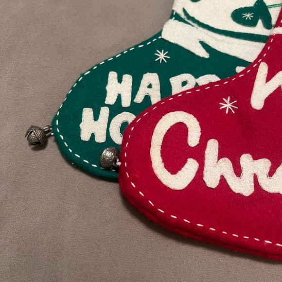 Bundle of Season of Cannon Falls Vintage Christmas Santa Snowman Felt Stockings - Picture 4 of 10